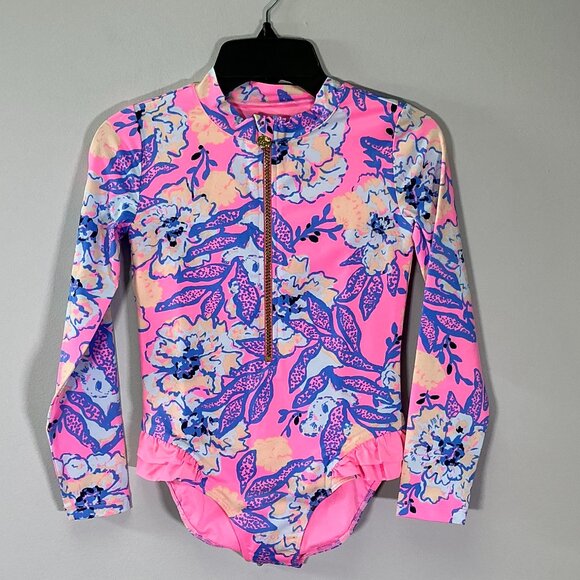 Lilly Pulitzer Denning Rashguard Upf 50+ Girl's Size 3 Koalafied  Swimsuit NWT - Picture 1 of 4